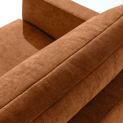 KONSIMO LUMO Trzyosobowa sofa na metalowych nóżkach, w stylu loft rudy