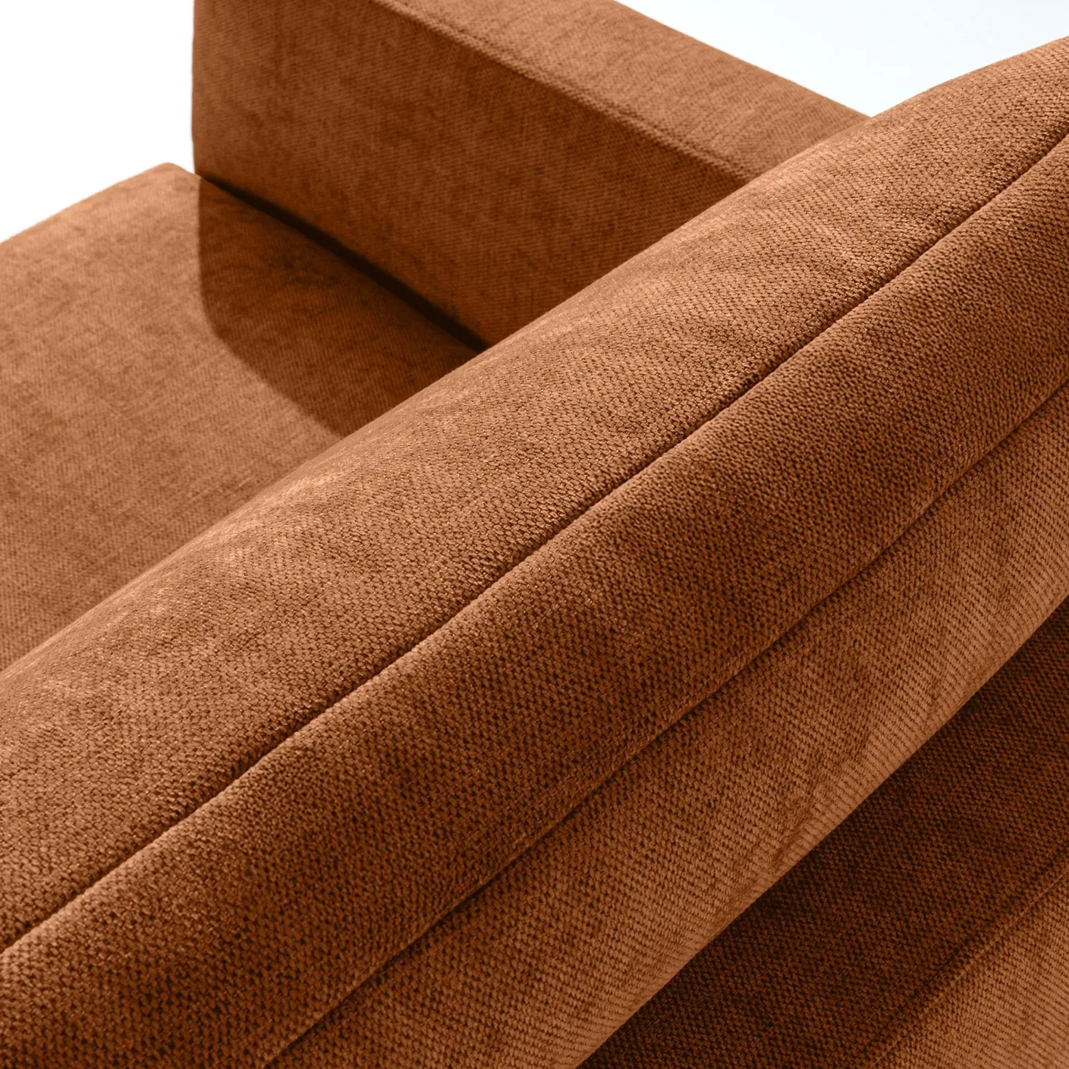 KONSIMO LUMO Trzyosobowa sofa na metalowych nóżkach, w stylu loft rudy