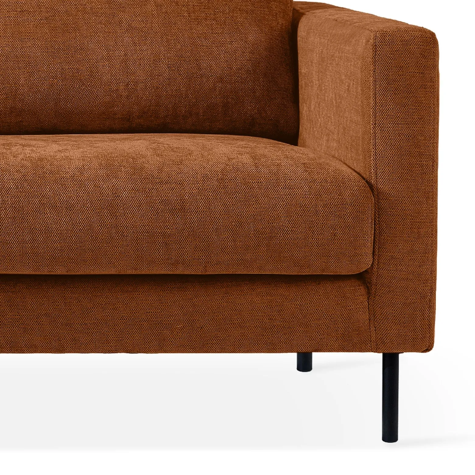 KONSIMO LUMO Trzyosobowa sofa na metalowych nóżkach, w stylu loft rudy