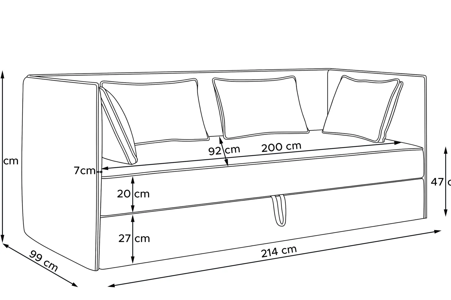 KONSIMO ROTI Łóżko młodzieżowe/dzienne ze schowkiem narożne 90x200 cm