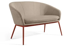 KONSIMO SOLIS Sofa jasnobrązowa na ogród/taras, stalowe nóżki, japandi