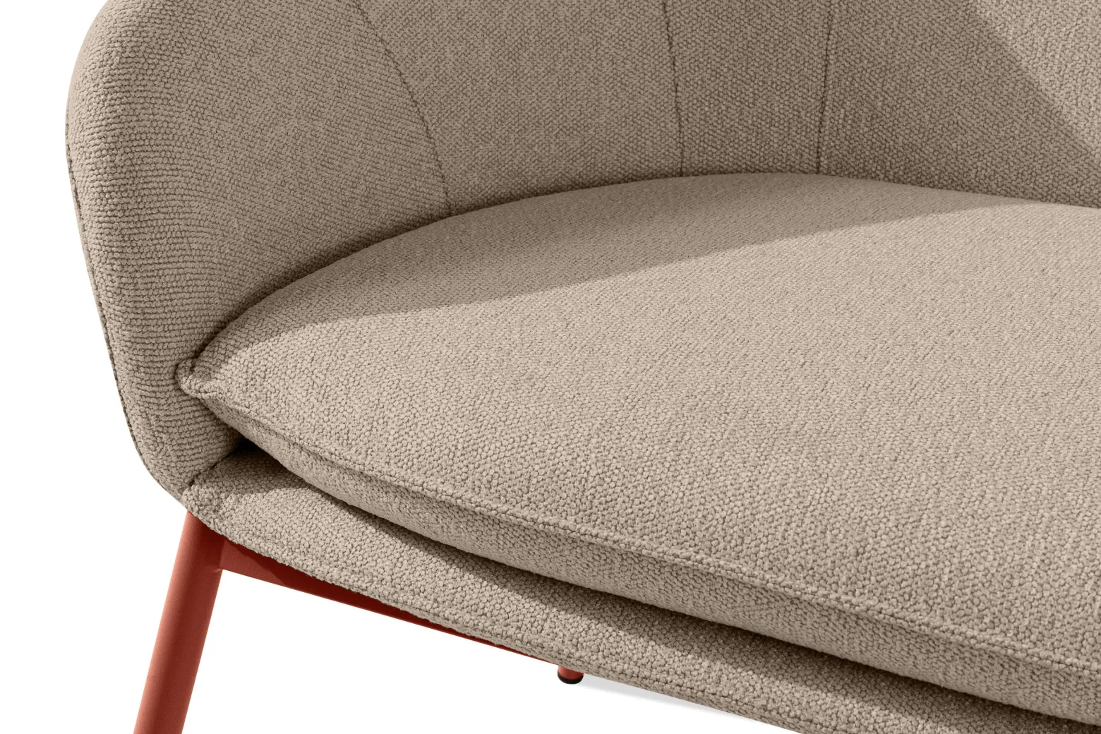 KONSIMO SOLIS Sofa jasnobrązowa na ogród/taras, stalowe nóżki, japandi