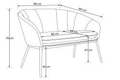 KONSIMO SOLIS Sofa ogrodowa tapicerowana beżowo-czarna, japandi, boho
