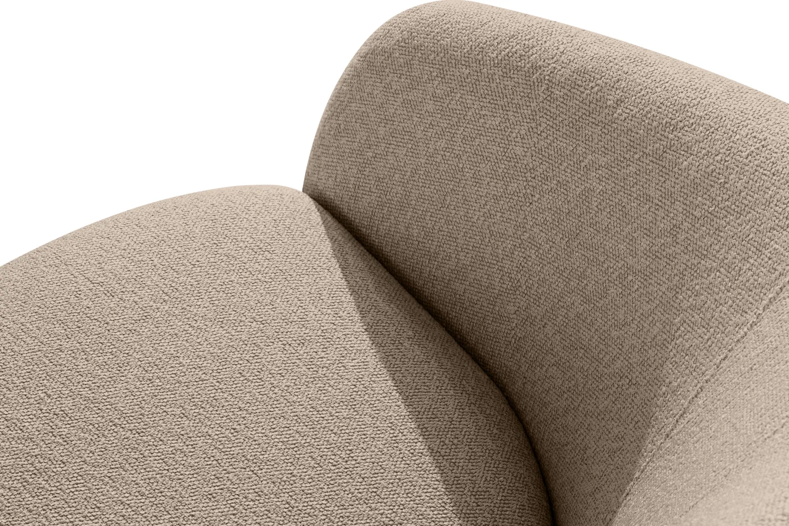 KONSIMO SOLIS Sofa tapicerowana wodoodporna jasnobrązowa, białe nóżki