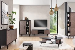 KONSIMO TUNDI Duża Komoda LOFT na nóżkach, Dąb Artisan, Cichy Domyk