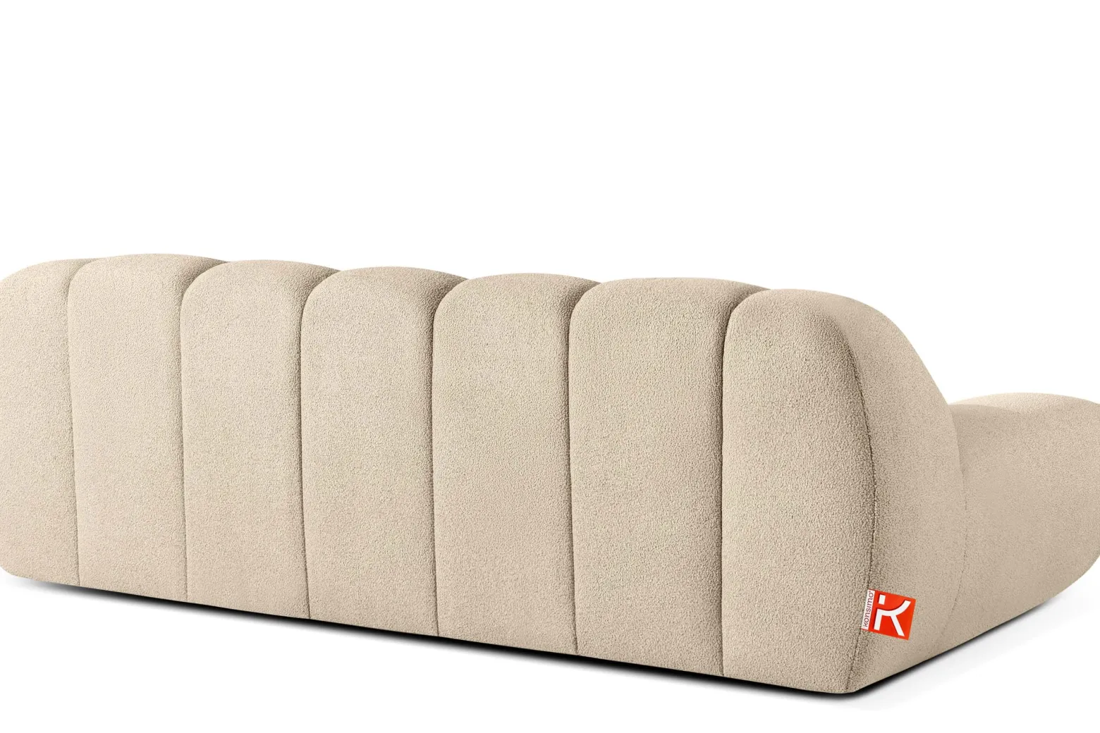 KONSIMO VENA Sofa dwuosobowa styl japandi, efekt "bubble" tkanina boucle