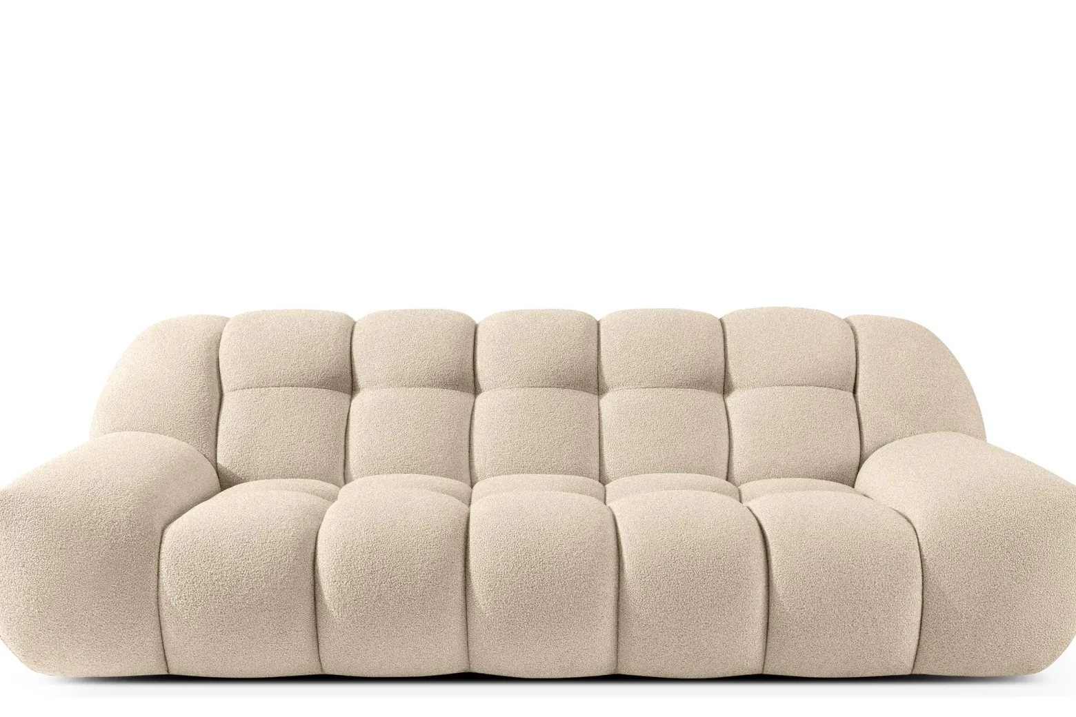 KONSIMO VENA Sofa dwuosobowa styl japandi, efekt "bubble" tkanina boucle