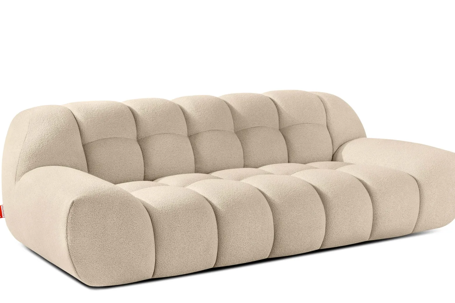 KONSIMO VENA Sofa dwuosobowa styl japandi, efekt "bubble" tkanina boucle