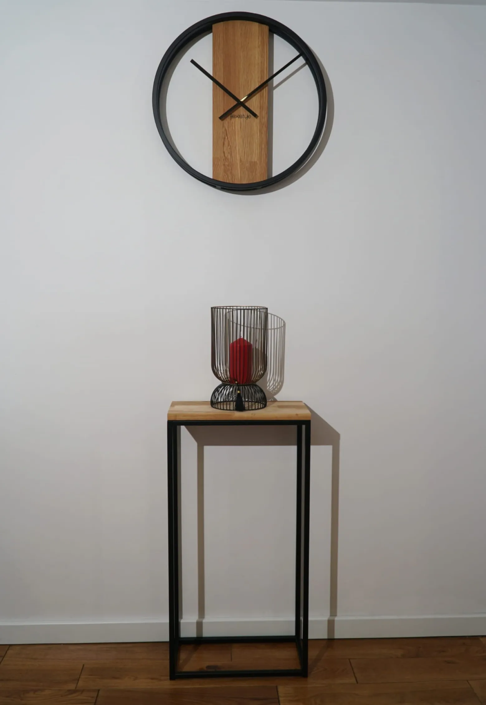 Konsola loftowa czarna 40x80x20cm pojedyncza