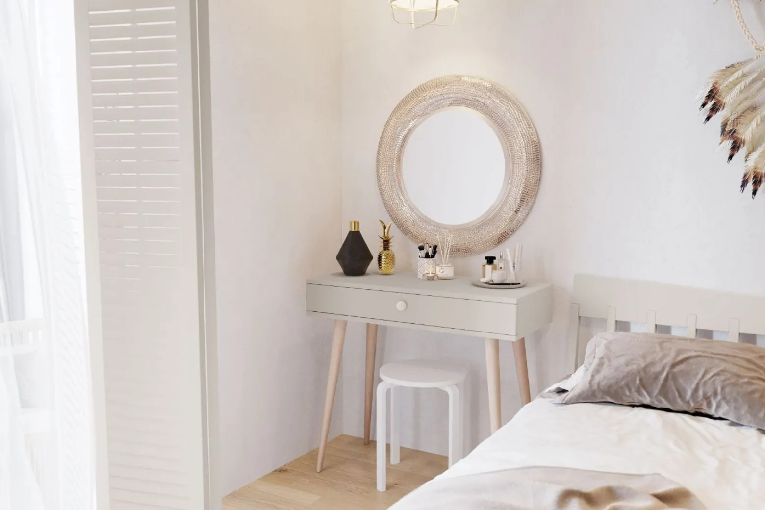 Konsola na wysokich nóżkach boho - Kaszmir