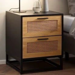 Konsola nocna FineBuy łóżko z materacem