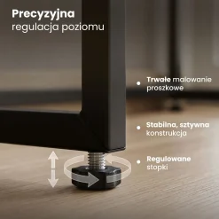 Konsola stolik loftowy ELANO 2 szuflady 80 cm Dąb Sonoma Czarne nogi