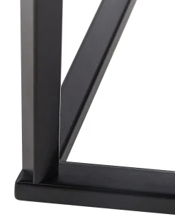 Konsola stolik 120 x 35 cm blat marmur biały czerń