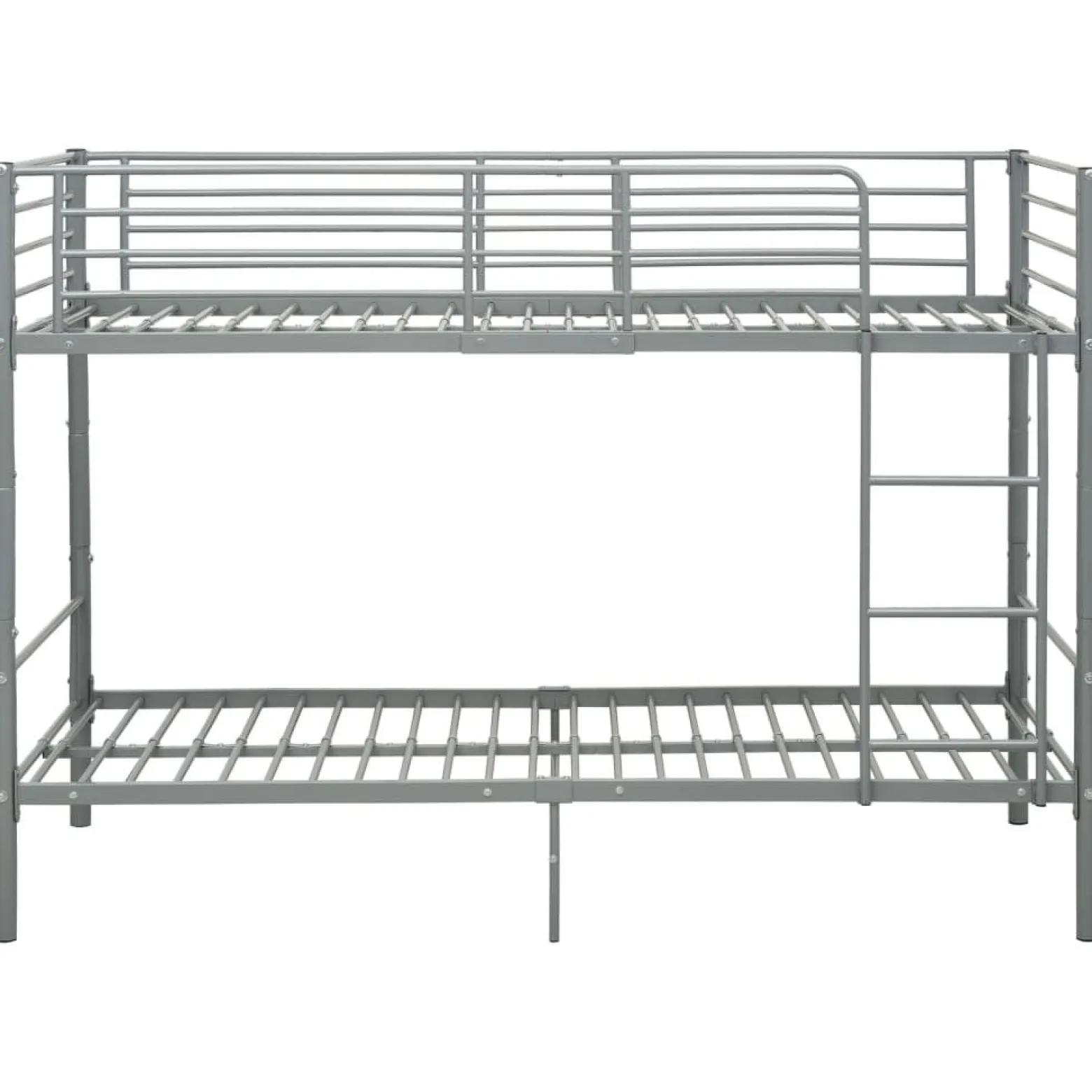Łóżko piętrowe, szare, metalowe, 90 x 200 cm