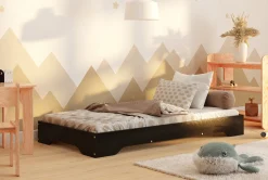 Łóżko pojedyncze drewniane TILA 7 Czarne - SMARTWOOD®