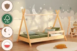 Łóżko pojed. z szufladą drewn. TIPI DRAWER Lakier SMARTWOOD®