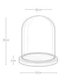 Kopuła dekoracyjna ze szklanym kloszem AURA, 30 cm