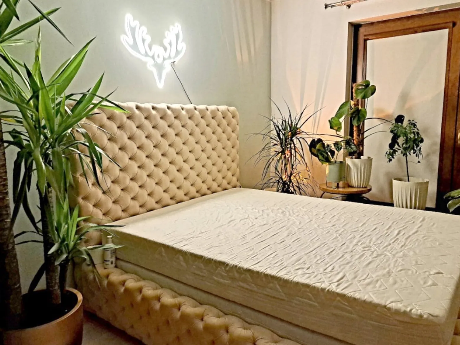 Łóżko Styl Chesterfield Figo Extra Beżowe Stelaż Drewno 160