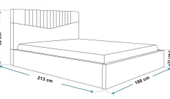 Łóżko sypialniane 180x200 OLDO 7 z pojemnikiem- granatowe