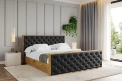 Łóżko tapicerowane bez materaca + pojemnik ENZO3-Z-120x200 cm Czarny