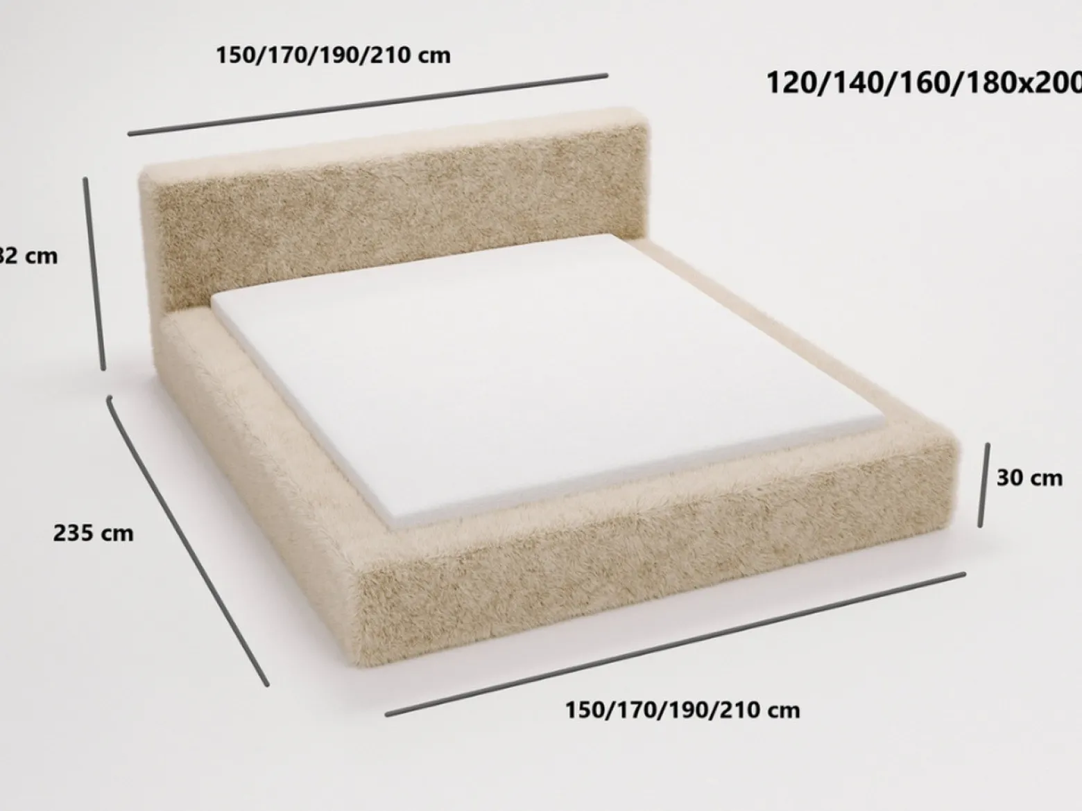 Łóżko tapicerowane ENJOY 160x200 beżowe z pojemnikiem