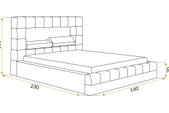 Łóżko tapicerowane HILTON LED 120x200 ze stelażem metalowym