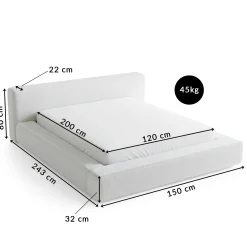 Łóżko Tapicerowane Imperio 120X200 Stelaż Pojemnik Na Pościel Loop 06