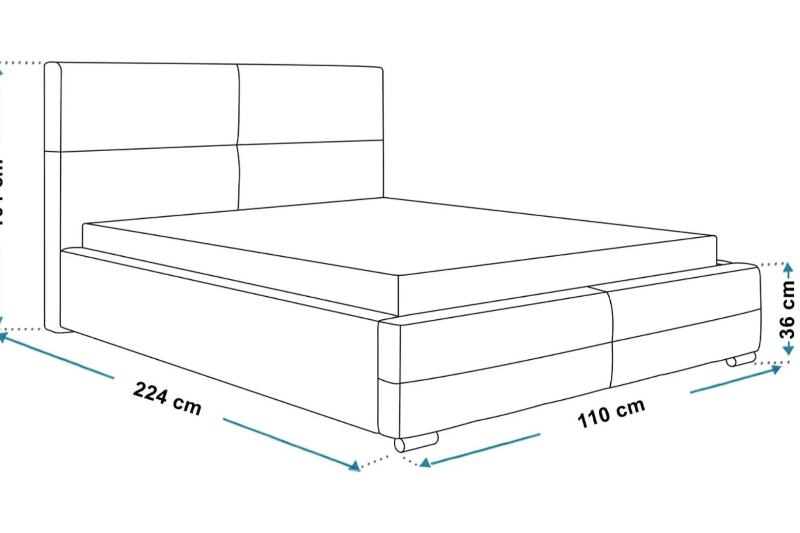 Łóżko tapicerowane LIZBONA 90x200 ze stelażem metalowym