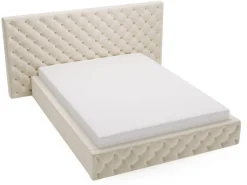 Łóżko tapicerowane MADERA 120x200 beżowe z pojemnikiem