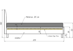 Łóżko tapicerowane Mala szare120x200