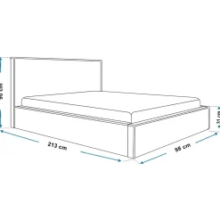 Łóżko tapicerowane Milano Slim 90x200 ze stelażem metalowym