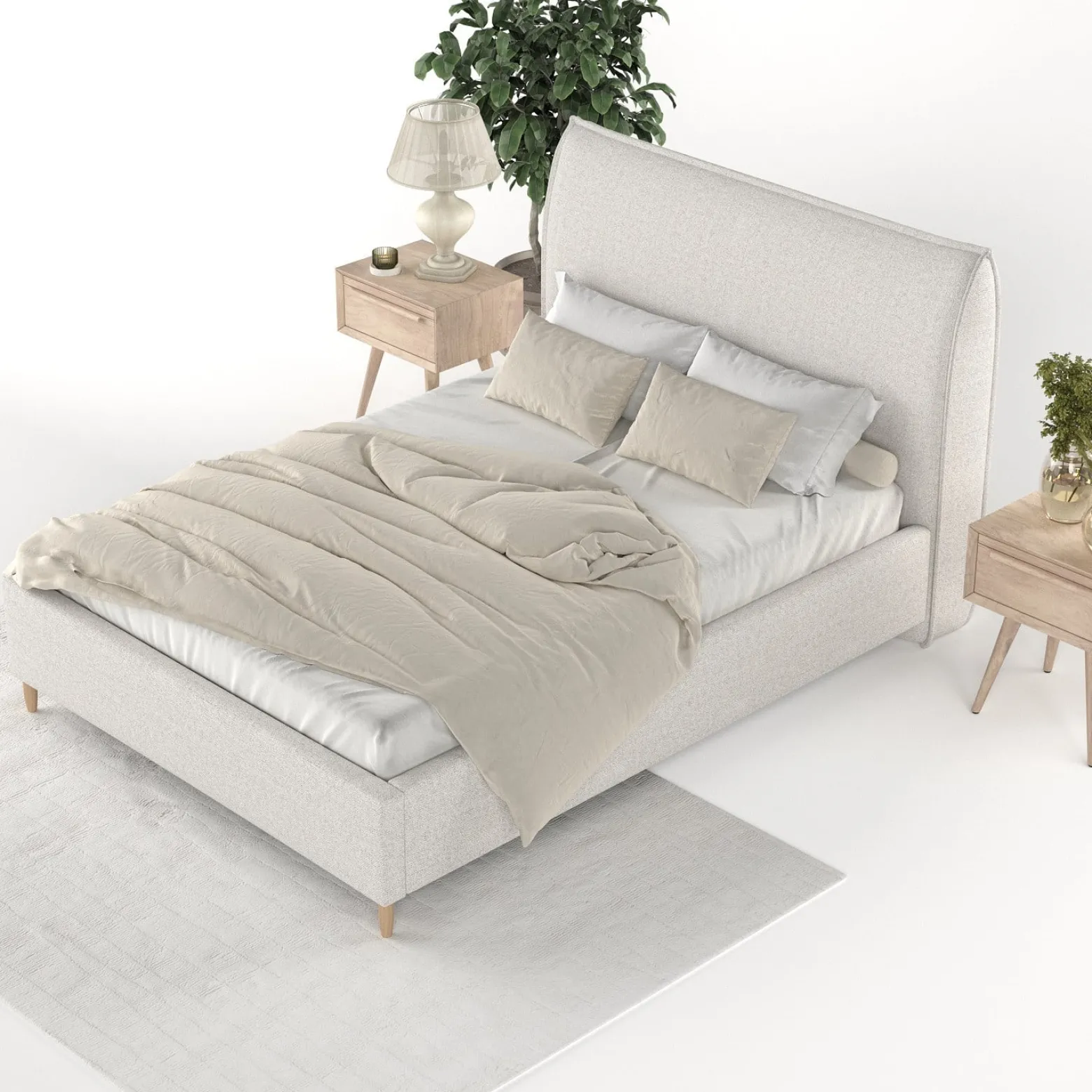 Łóżko tapicerowane MIRA 140x200 z pojemnikiem RVA