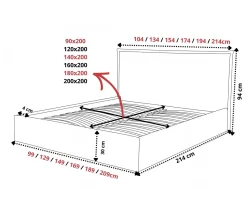 Łóżko tapicerowane MONO 90x200 metalowy stelaż riviera 38