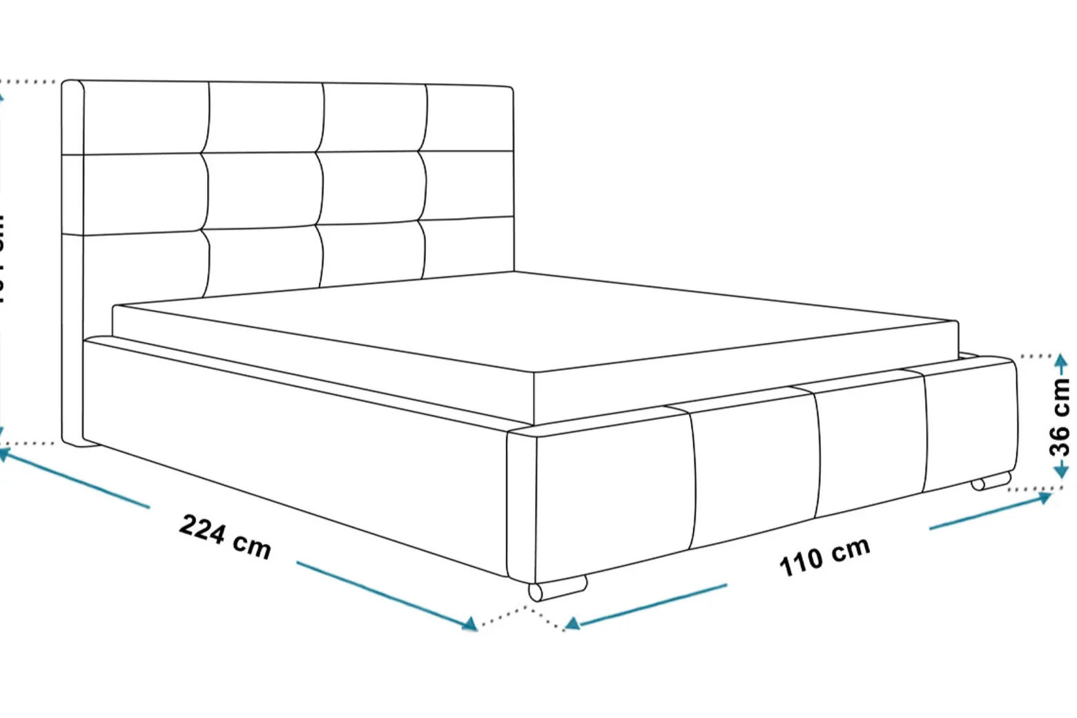 Łóżko tapicerowane OSLO 90x200 ze stelażem metalowym