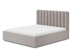 Łóżko tapicerowane Queen 120x200 szare tkanina boucle