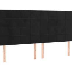 Łóżko tapicerowane rama łóżka ze stelażem czarne aksamitne 180x200 cm