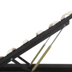 Łóżko tapicerowane rama łóżka ze stelażem szara skóra led 90 x 200 cm