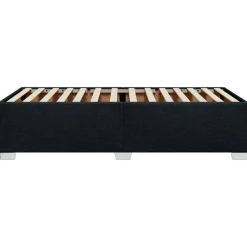 Łóżko tapicerowane rama łóżka ze stelażem do sypialni czarne 80 x 200 cm