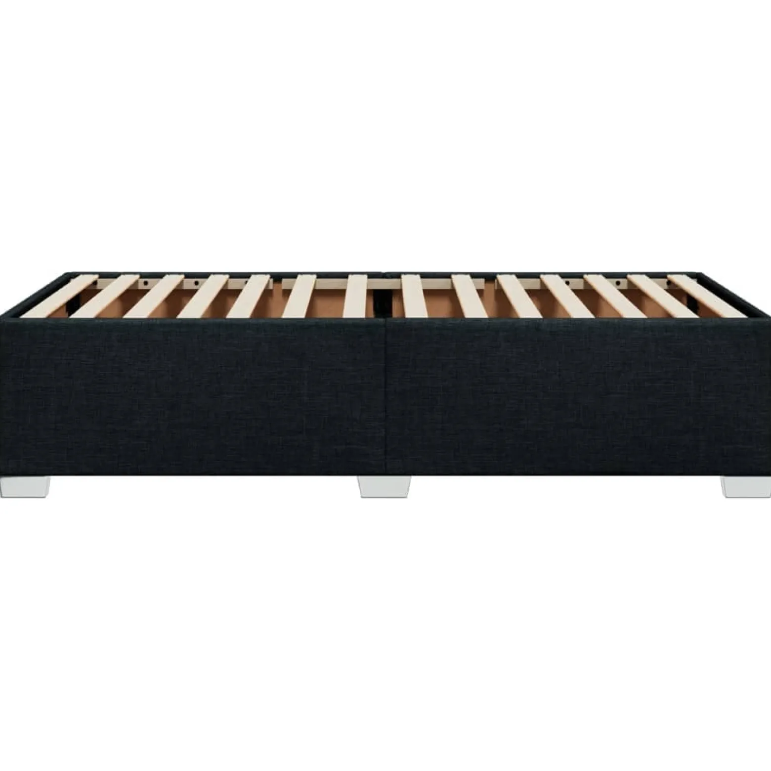 Łóżko tapicerowane rama łóżka ze stelażem do sypialni czarne 80 x 200 cm