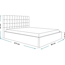 Łóżko tapicerowane Rio Slim 90x200 ze stelażem drewnianym