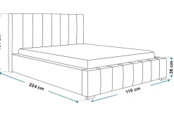 Łóżko tapicerowane SAPPORO 90x200 ze stelażem metalowym