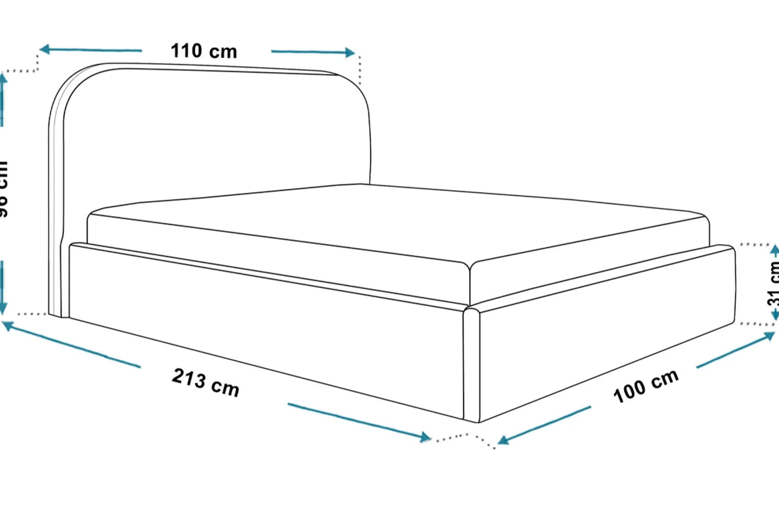 Łóżko tapicerowane Verona Slim 90x200 ze stelażem metalowym