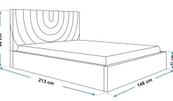 Łóżko tapicerowane 140x200 OLDO 6 z pojemnikiem - czarne