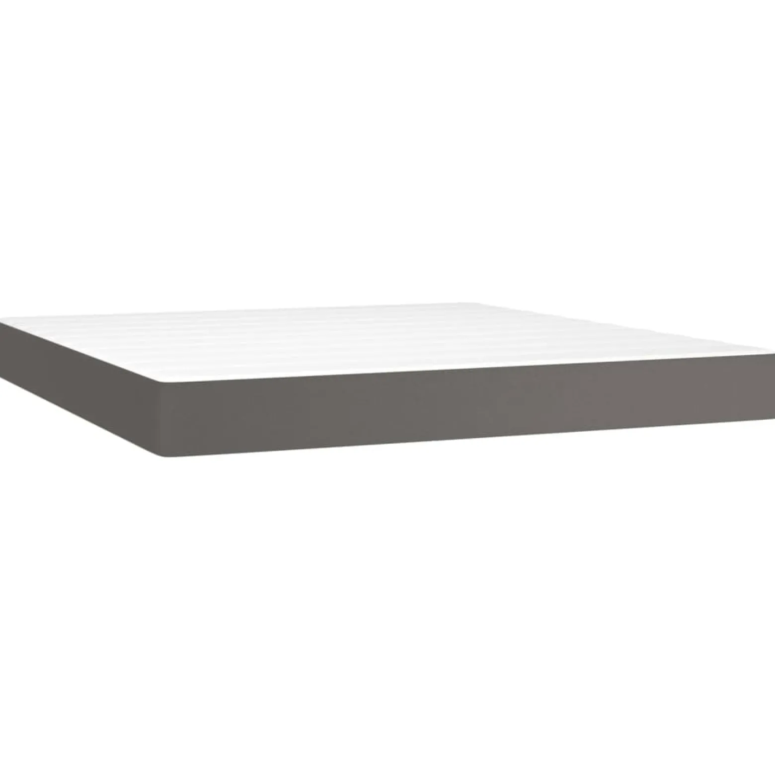 Łóżko Tapicerowane z Materacem Kontynentalne Szara Ekoskóra LED 160x200cm