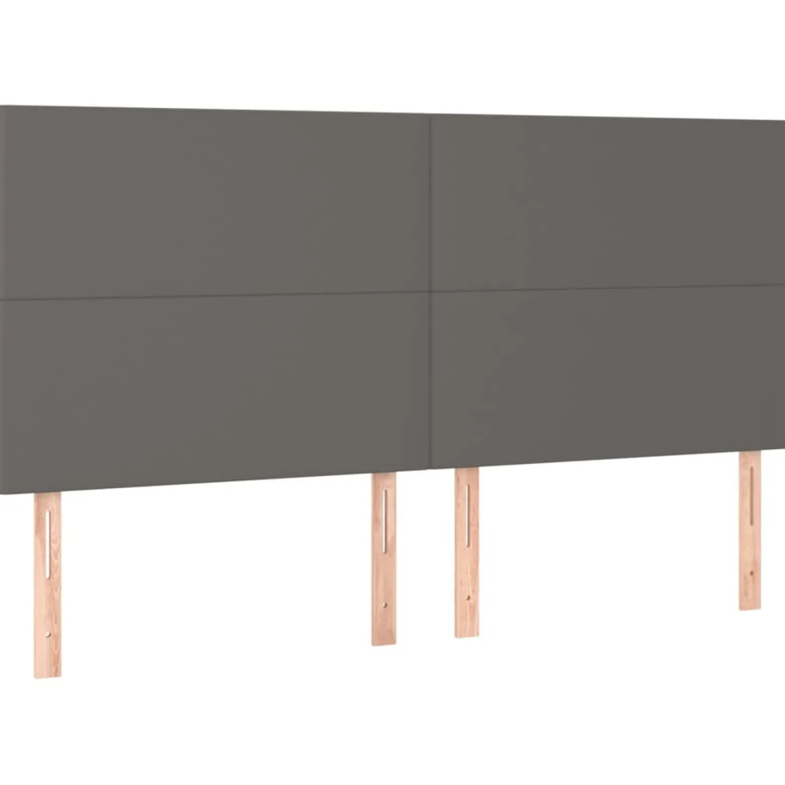 Łóżko Tapicerowane z Materacem Kontynentalne Szara Ekoskóra LED 160x200cm