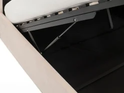Łóżko tapicerowane z pojemnikiem GALLA P | 140x200 | Welur | Beżowy 5