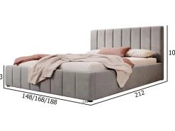 Łóżko tapicerowane z pojemnikiem SFG0116P | 140x200 | Beż 03