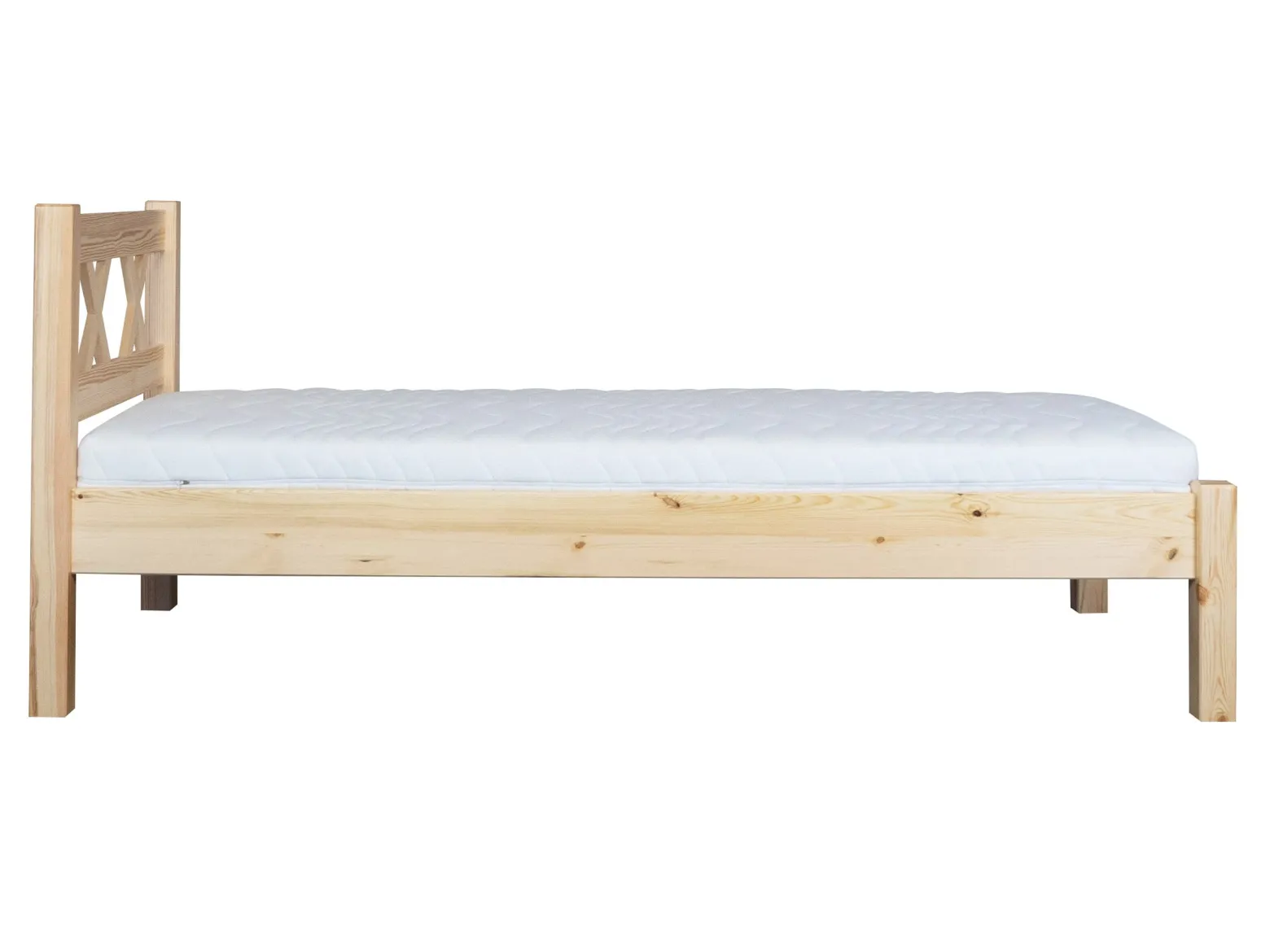 Łóżko 90x200 drewniane MODERN, kolor sosnowy + stelaż