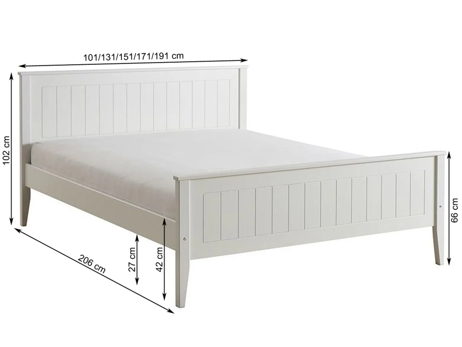 Łóżko 180x200 drewniane SIENA, kolor sosnowy + stelaż