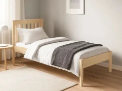 Łóżko 90x200 GRES drewniane, kolor sosnowy, stelaż